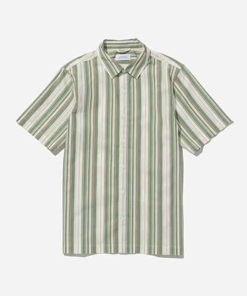Saturdays NYC（サタデーズ ニューヨークシティ ）の「Bruce Stripe SS Shirt（シャツ/ブラウス・メンズ・ホワイト/レッド/ネイビー・M/L/XL/XS/S）」の4枚目の写真