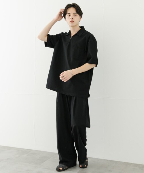 SENSE OF PLACE by URBAN RESEARCH（センスオブプレイスバイアーバンリサーチ）の「ドライタッチワイドパンツ（その他パンツ・メンズ・BLACK/GREIGE/GREEN・M/L）」の11枚目の写真