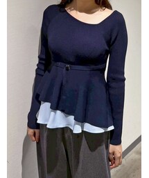 MERCURYDUO | 異素材ドッキングペプラムニット(ニット/セーター)