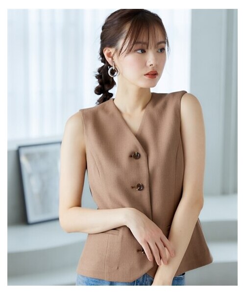 nissen（ニッセン）の「大きいサイズ　ベスト　miclat（ベスト・レディース・ホワイト/ブラウン・L/LL/3L/4L/5L/6L/8L/10L）」の16枚目の写真