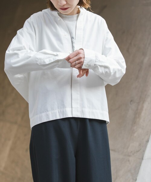 URBAN RESEARCH DOORS(アーバンリサーチドアーズ)の「FORK&SPOON ギボシコクーンロングスリーブシャツ(シャツ/ブラウス・レディース・OFF/BLACK CHK/BLUE ST・1)」の8枚目の写真