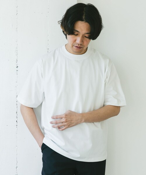 URBAN RESEARCH DOORS（アーバンリサーチドアーズ）の「『Sサイズ/WEB限定』『吸水速乾/接触冷感/イージーケア』クイックドライ ショートスリーブTシャツ（Tシャツ/カットソー・メンズ・WHITE/BLUE/NAVY/CHARCOAL/WHTxBLK/BLKxWHT/BEG×BLK・S/M/L/XL）」の22枚目の写真