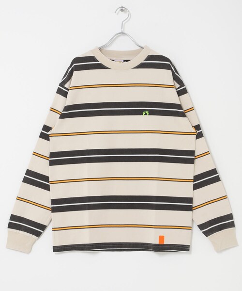 THE GOODLAND MARKET（ザグッドランドマーケット）の「TONY　HANGTEN LS TEE（Tシャツ/カットソー・メンズ・OFF×NVY/BRN×ORG・L/XL）」の3枚目の写真