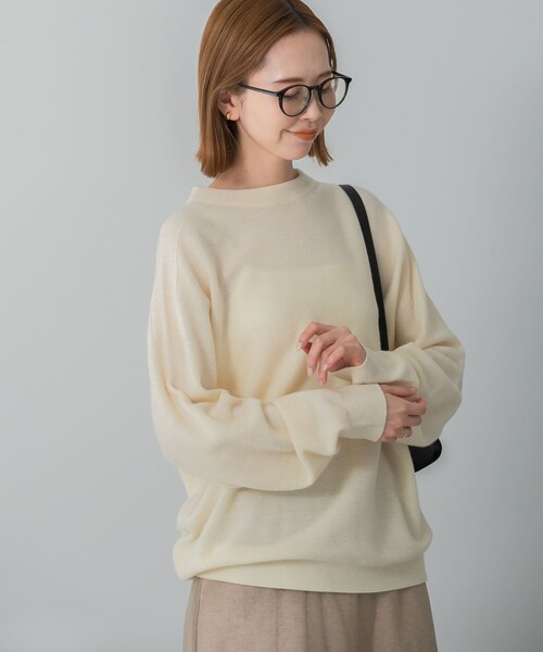 URBAN RESEARCH ROSSO（アーバンリサーチロッソ）の「ウォッシャブルビルドネックホールニット（ニット/セーター・レディース・gray/ivory/pink・FREE）」の5枚目の写真