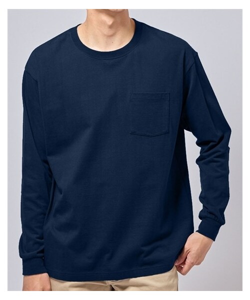 nissen（ニッセン）の「ヘビーウェイトオーバーサイズ長袖Tシャツ（Tシャツ/カットソー・メンズ・オフホワイト/チャコール/ネイビー/黒・M/L/LL/3L/4L/5L/6L/8L/10L）」の4枚目の写真