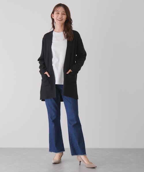 Jayro（ジャイロ）の「もちもちトッパーカーディガン（カーディガン/ボレロ・レディース・ブラック/グレー/ホワイト系/ベージュ/ネイビー・M）」の11枚目の写真