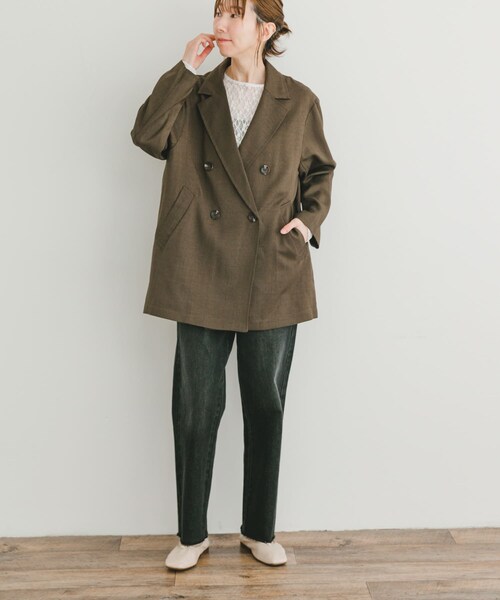 ITEMS URBANRESEARCH（アイテムズ アーバンリサーチ）の「リネンライクジャケット（テーラードジャケット・レディース・L.BEG/BRN・FREE）」の10枚目の写真