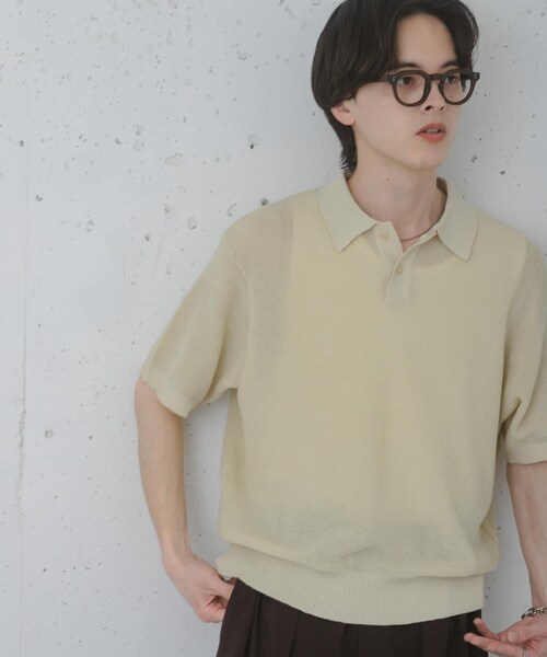 SENSE OF PLACE by URBAN RESEARCH(センスオブプレイスバイアーバンリサーチ)の「『ユニセックス/洗濯可』エアリーメランジニットポロシャツ(ニット/セーター・メンズ・IVORY/BLACK/CHARCOAL/MOCHA/NAVY・M/L)」の18枚目の写真
