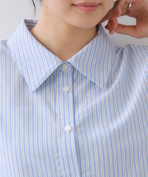 VIS(ビス)の「ペプラム切替キャップスリーブシャツ(シャツ/ブラウス・レディース・ネイビー/サックス/ピンク・F)」の7枚目の写真