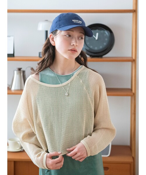 Ungrid（アングリッド）の「ショートメッシュロングスリーブTee（Tシャツ/カットソー・レディース・アイボリー/チャコールグレー/ブラック/レッド・F）」の14枚目の写真