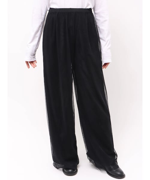 Ungrid（アングリッド）の「【La】チュールドッキングベロアパンツ（その他パンツ・レディース・アイボリー/ブラック/ブラウン・F）」の3枚目の写真