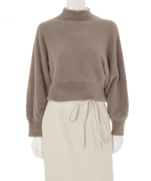 MERCURYDUO（マーキュリーデュオ）の「ボトルネックミニシャギーロングスリーブニット（ニット/セーター・レディース・ブラウン/ダークブラウン/アイボリー/パープル/ラベンダー・F）」の18枚目の写真