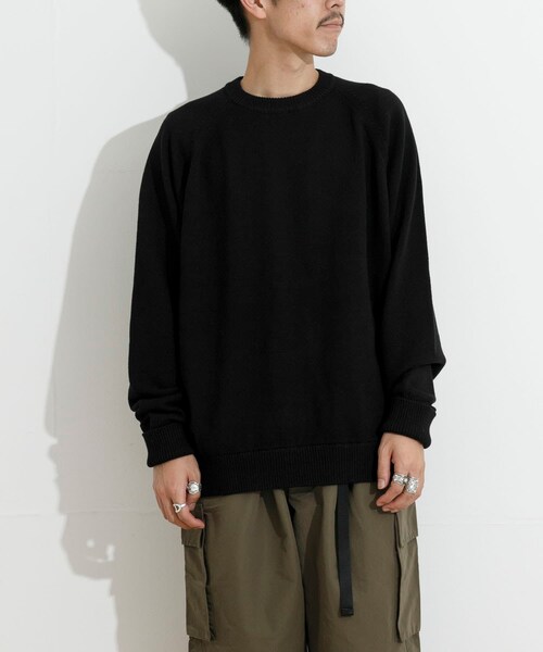 THE GOODLAND MARKET（ザグッドランドマーケット）の「KEIMEN　KM-Crewneck Knit（ニット/セーター・メンズ・Gray/Black/Green・M/L/XL）」の14枚目の写真
