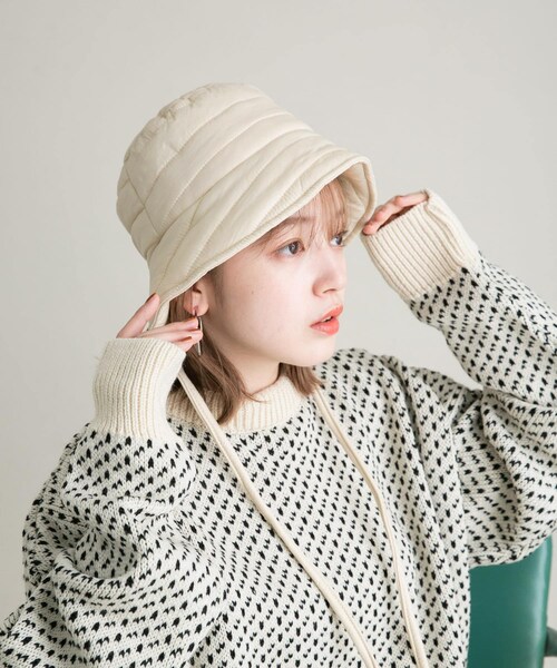 KBF（ケイビーエフ）の「バックドロストバケットHAT（ハット・レディース・IVORY/KHAKI/BLACK・one）」の7枚目の写真