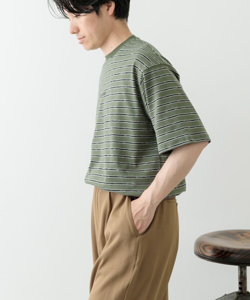 ITEMS URBANRESEARCH（アイテムズ アーバンリサーチ）の「ビンテージライク ボーダーTシャツ（Tシャツ/カットソー・メンズ・BEG/WHT/KHK・M/L）」の3枚目の写真