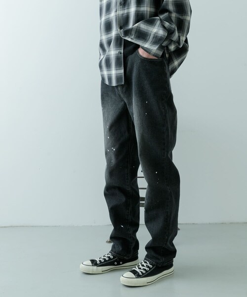 ITEMS URBANRESEARCH（アイテムズ アーバンリサーチ）の「11oz PAINT STRAIGHT DENIM（デニムパンツ・メンズ・BLU/BLK・M/L）」の7枚目の写真