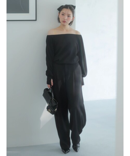 dazzlin（ダズリン）の「【吉田朱里】バレルレッグスウェットパンツ ※BLACK WEB限定カラー（スウェットパンツ・レディース・オフホワイト/チャコールグレー/ブラック/ベージュ・S/M）」の16枚目の写真