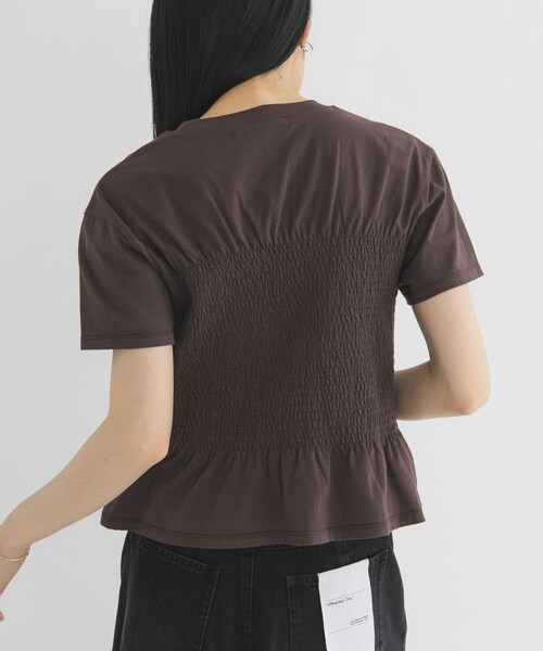 KBF（ケイビーエフ）の「シャーリングデザインプリントTEE（Tシャツ/カットソー・レディース・IVORY/BROWN/BLUE・One）」の16枚目の写真