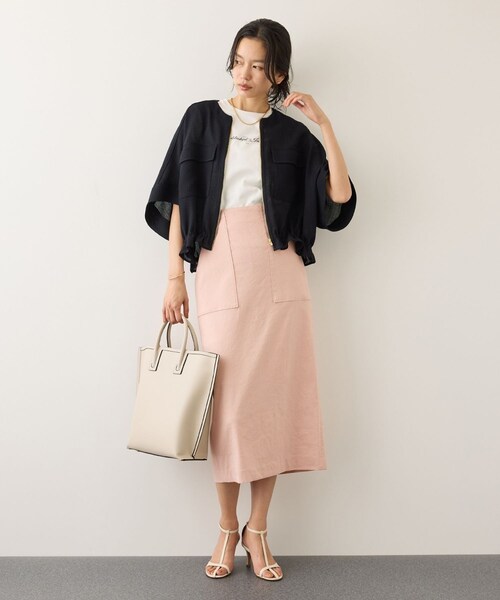 ROPE'（ロペ）の「[美人スカート]リネンストレッチポケット付きタイトスカート/イージーケア・26SS（スカート・レディース・チャコール/ベージュ/ピンク/オレンジ・36/38/40）」の17枚目の写真
