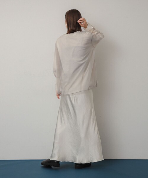 SENSE OF PLACE by URBAN RESEARCH(センスオブプレイスバイアーバンリサーチ)の「シアーチュールトップ(Tシャツ/カットソー・レディース・IVO×GRY/BEG×IVO/C.GRY×GRY/BLK×C.GRY・one)」の13枚目の写真