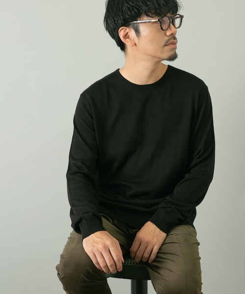 URBAN RESEARCH ROSSO（アーバンリサーチロッソ）の「『一部WEB限定カラー』『XLサイズあり』『UR TECH』ハイゲージクルーネックニット（ニット/セーター・メンズ・GRAY/BEIGE/NAVY/BLACK/L.BROWN・M/L/XL）」の11枚目の写真