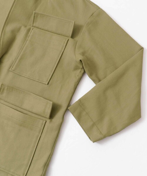 KBF（ケイビーエフ）の「KBF+　ミリタリーテーラードジャケット（ミリタリージャケット・レディース・KHAKI/OFF・one）」の14枚目の写真