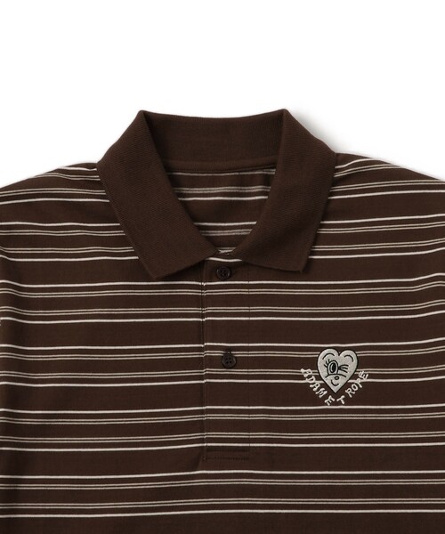 ADAM ET ROPE'（アダムエロペ）の「【Chocomoo×ADAM ET ROPE'】刺しゅうPOLO（ポロシャツ・レディース・ブラック系/ダークブラウン・F）」の10枚目の写真
