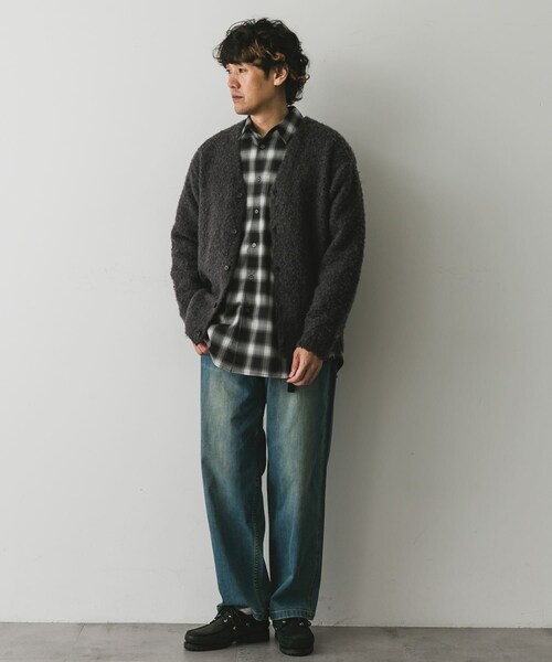 URBAN RESEARCH DOORS（アーバンリサーチドアーズ）の「MIXカラー ヘアリーニットカーディガン（カーディガン/ボレロ・メンズ・BLUE/BROWN/CHARCOAL・M/L）」の11枚目の写真