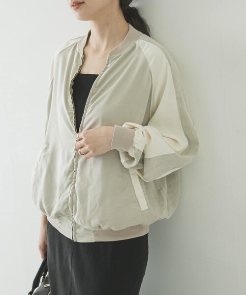 URBAN RESEARCH(アーバンリサーチ)の「REMI RELIEF エコスウェードラグランZIP JACKET(ブルゾン・レディース・GRAGE/SAX・S)」の4枚目の写真