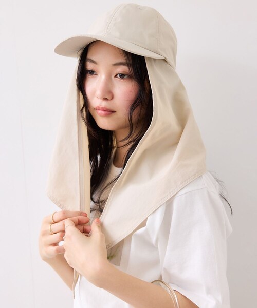 VIS（ビス）の「マイナス18℃ネックカバーつきUVキャップ/UVカット・遮熱（キャップ・レディース・ブラック/ベージュ・F）」の11枚目の写真