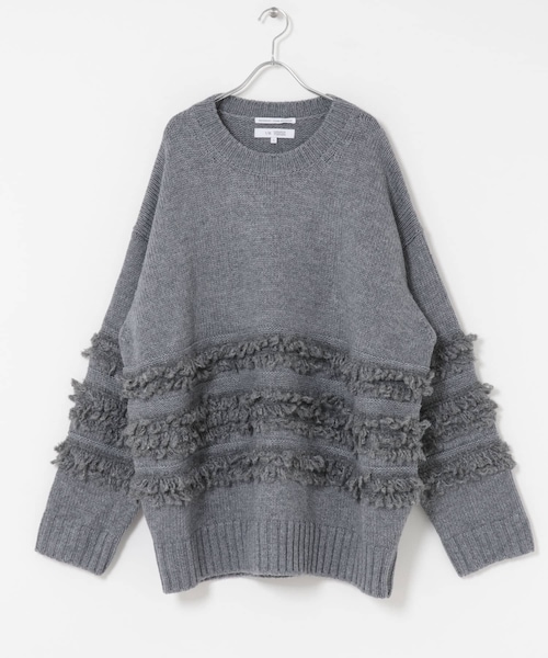 THE GOODLAND MARKET（ザグッドランドマーケット）の「F/CE.　TEXTURE SHIFTED LINES KNIT（ニット/セーター・メンズ・Ivory/Charcoal・S/L）」の2枚目の写真