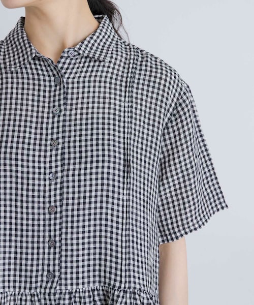 かぐれ(カグレ)の「SOIL GINGHAM CHECK SHORT-SLEEVE DRESS(ワンピース・レディース・BLACK・2)」の10枚目の写真