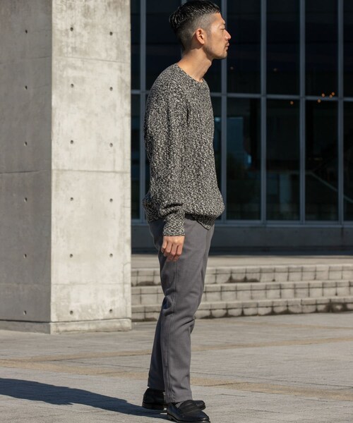 URBAN RESEARCH ROSSO（アーバンリサーチロッソ）の「『WEB限定』『XLサイズあり』スラブリブクルーネックニット（ニット/セーター・メンズ・NAVY/GRAY/BLACK/BROWN・S/M/L/XL）」の11枚目の写真