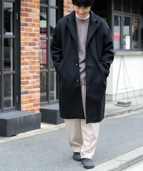 ITEMS URBANRESEARCH（アイテムズ アーバンリサーチ）の「ウールライクメルトン チェスターコート（チェスターコート・メンズ・MOC/BLK/KHK・M/L）」の8枚目の写真