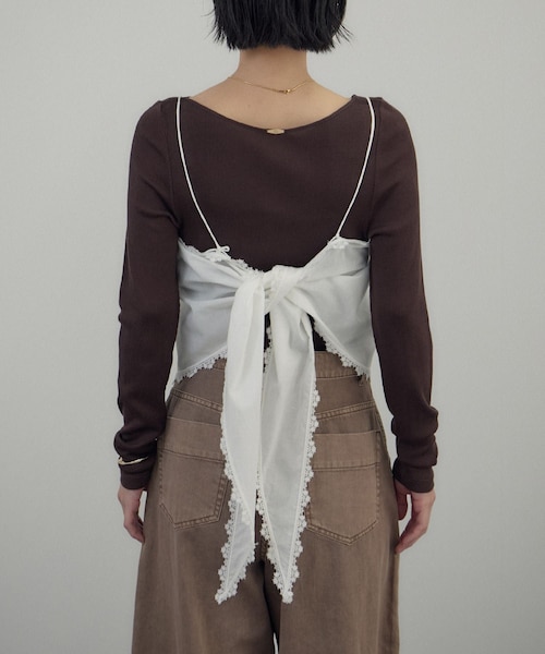 ADAM ET ROPE'（アダムエロペ）の「クロスレースマルチキャミソール（キャミソール・レディース・ブラック/オフホワイト・F）」の18枚目の写真