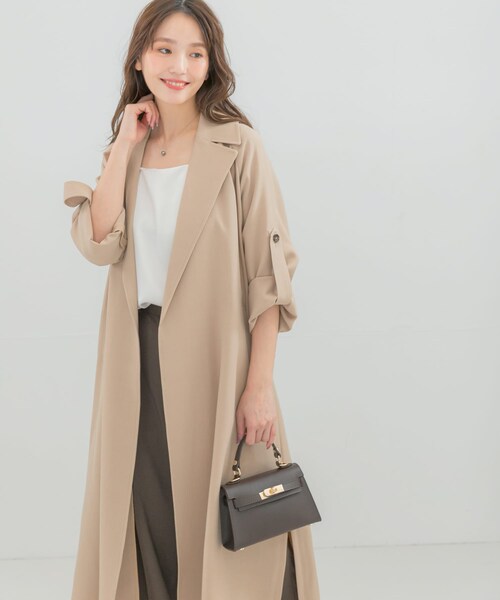 URBAN RESEARCH ROSSO（アーバンリサーチロッソ）の「撥水 ロングガウンコート（ステンカラーコート・レディース・ECRU/BEIGE・36/38）」の22枚目の写真