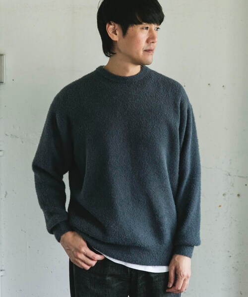 URBAN RESEARCH DOORS（アーバンリサーチドアーズ）の「メランジシャギー クルーネックニット（ニット/セーター・メンズ・BLUE/BLACK・M/L）」の20枚目の写真