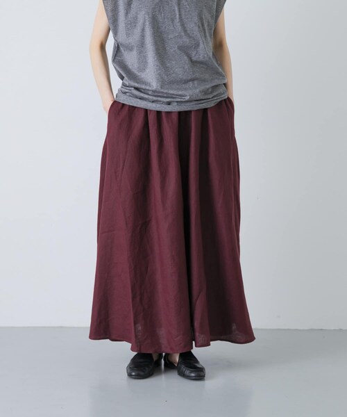 かぐれ（カグレ）の「リネンフレアスカート（スカート・レディース・BLACK/BROWN/BLUE GREEN・Free）」の16枚目の写真