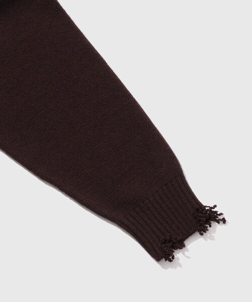 ADAM ET ROPE'（アダムエロペ）の「【LOEFF/ロエフ】LFU W 5GG DMG PO（ニット/セーター・メンズ・ブラック/ダークブラウン・1/2）」の9枚目の写真