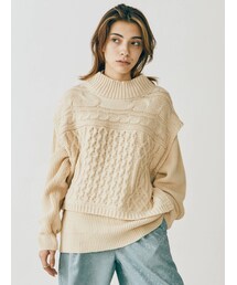 EVRIS | ケーブルベストレイヤードニットトップス(ニット/セーター)