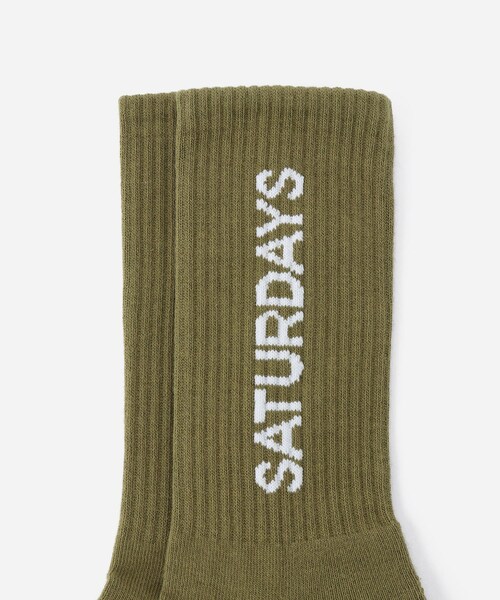 Saturdays NYC(サタデーズ ニューヨークシティ )の「Logo Sock(ソックス/靴下・メンズ・オリーブ/ブラック/ホワイト・F)」の5枚目の写真