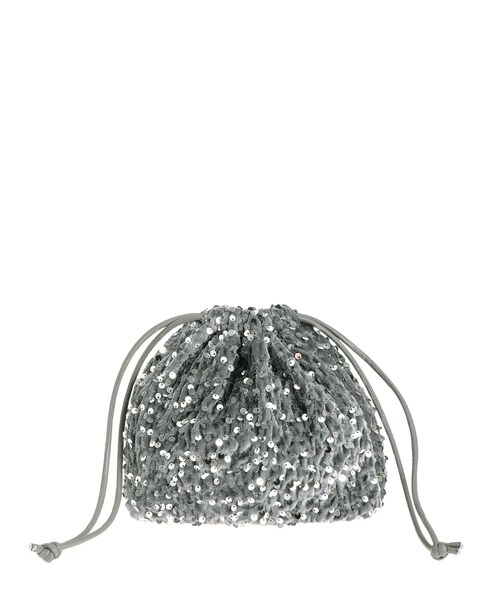 EATME（イートミー）の「スパンコール巾着バッグ（ハンドバッグ・レディース・ブラック/シルバー・F）」の2枚目の写真