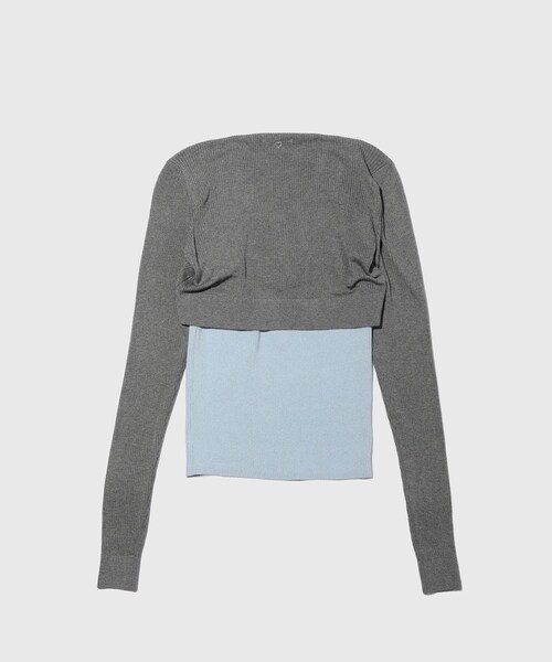 ADAM ET ROPE'(アダムエロペ)の「【BASICKS/ベイシックス】Layered Rib Knit(その他トップス・レディース・ブラック/グレー・XS)」の13枚目の写真