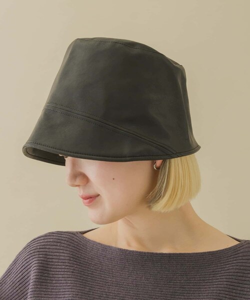 SMELLY（スメリー）の「フロントラインフェイクレザーハット（ハット・レディース・BLK/IVO・-）」の14枚目の写真