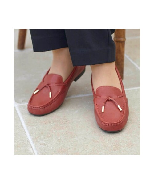 ing（イング）の「イング ing リボンモチーフモカシューズ （ドレスシューズ・レディース・BL/NV/OG/CL/BR・225/22.5cm/230/23cm/235/23.5cm/240/24cm/245/24.5cm/250/25cm）」の2枚目の写真