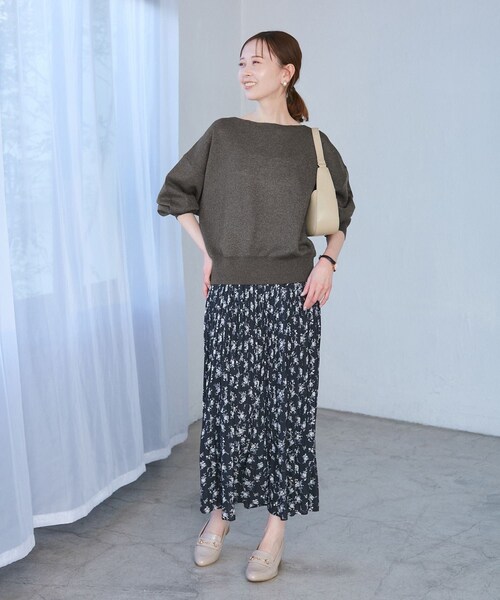 ROPE' PICNIC（ロペピクニック）の「スポンジシアーニットプルオーバー（ニット/セーター・レディース・チャコール/キナリ/グリーン系/ピンク・38）」の6枚目の写真