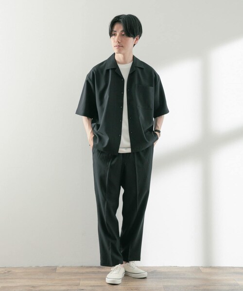 ITEMS URBANRESEARCH（アイテムズ アーバンリサーチ）の「オープンカラーショートスリーブシャツ+センタープレスパンツ セット（セットアップ・メンズ・BLK/GRY/BLU・M/L）」の14枚目の写真