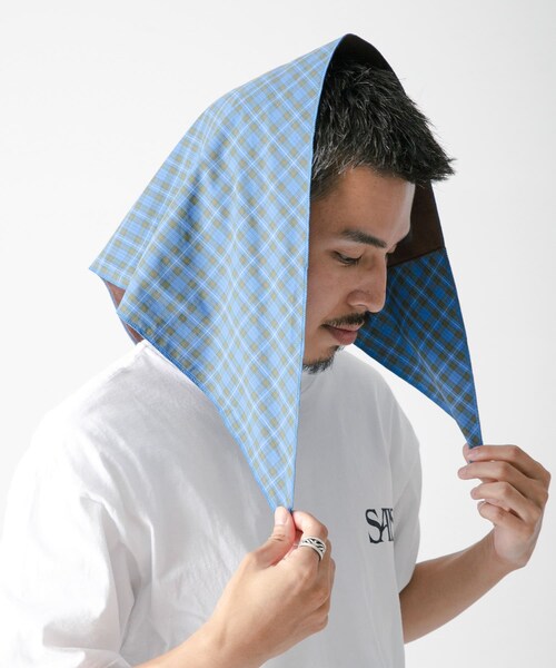 URBAN RESEARCH(アーバンリサーチ)の「Share the Fantasy BANDANA(バンダナ/スカーフ・メンズ・BLUE CHECK・Free)」の3枚目の写真