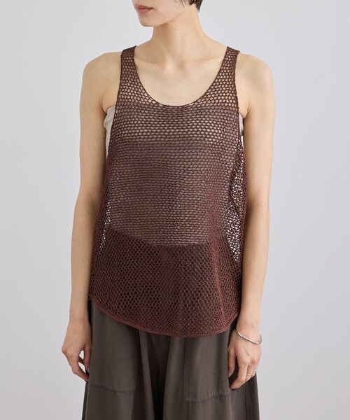 ADAM ET ROPE'（アダムエロペ）の「ラメメッシュタンクトップ（タンクトップ・レディース・ブラウン/ベージュ・F）」の17枚目の写真