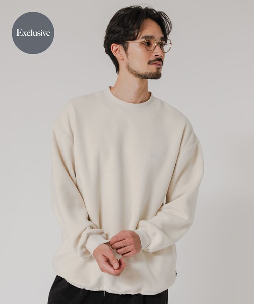 URBAN RESEARCH(アーバンリサーチ)の「『別注』THOUSAND MILE×URBAN RESEARCH ニットフリースクルーネックプルオーバー(その他トップス・メンズ・BLACK/CHARCOAL/NAVY/OFF・M/L)」の5枚目の写真